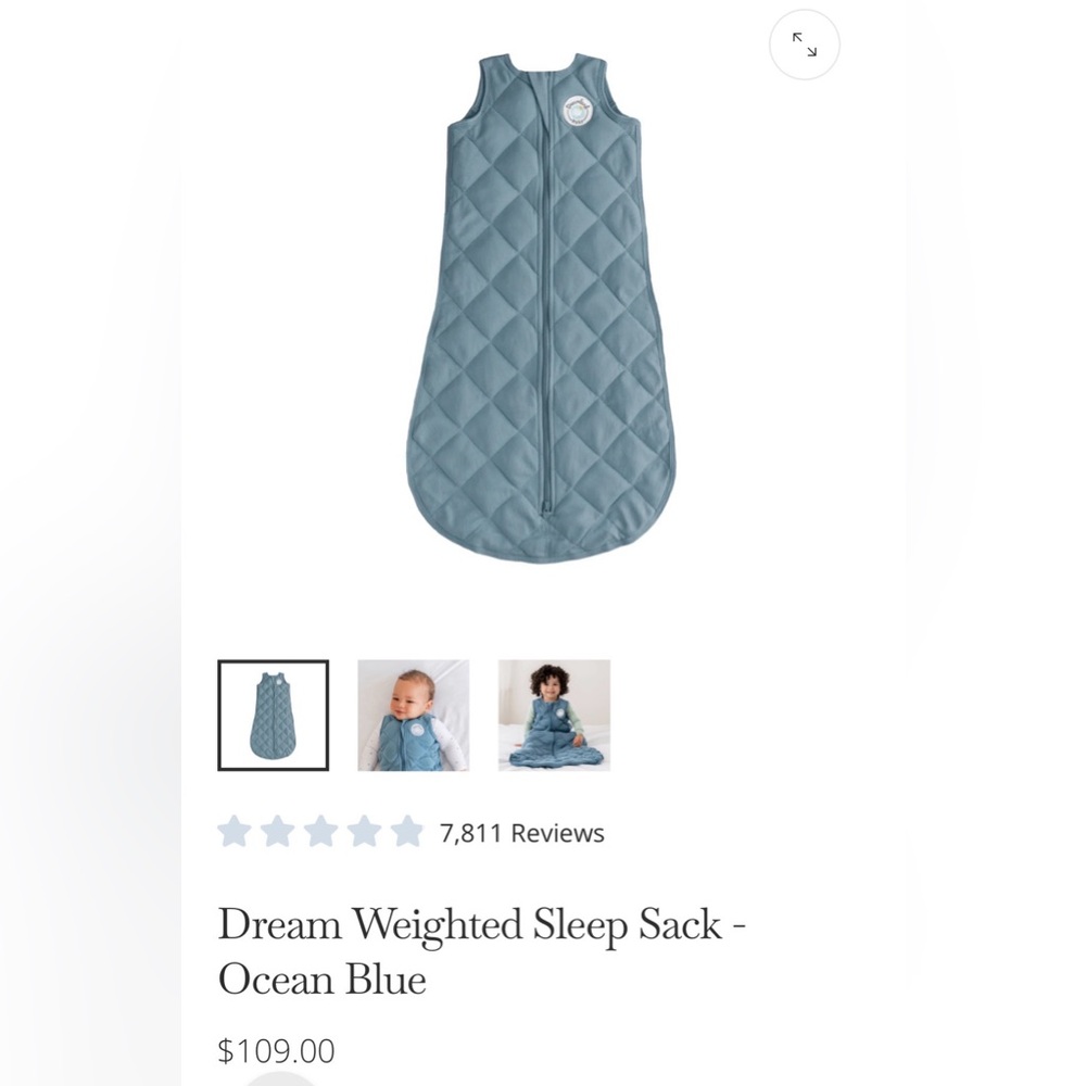 DREAMLAND BABY: Dream Weighted Sleep Sack in Ocean blue 6-12M